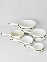 Set of 5 porcelain saucepans branded Cellinite CDV