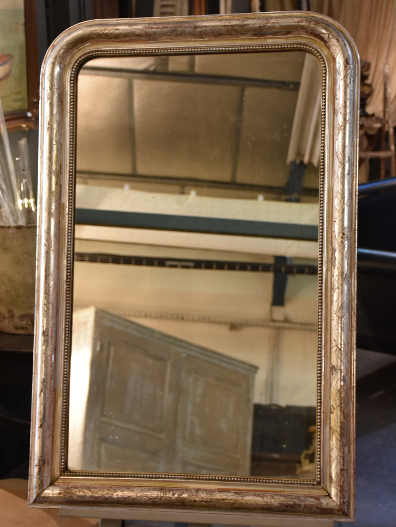 Antique French silver leaf Louis Philippe mirror