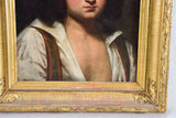 Stylish antique oil portrait, unidentifiable young man