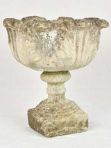 1930s coupe shaped garden planter on pedestal 20"