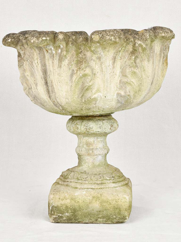 1930s coupe shaped garden planter on pedestal 20"