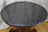 19th Century black marble top entry table with claw feet