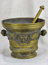 Antique bronze apothecary mortar and pestle