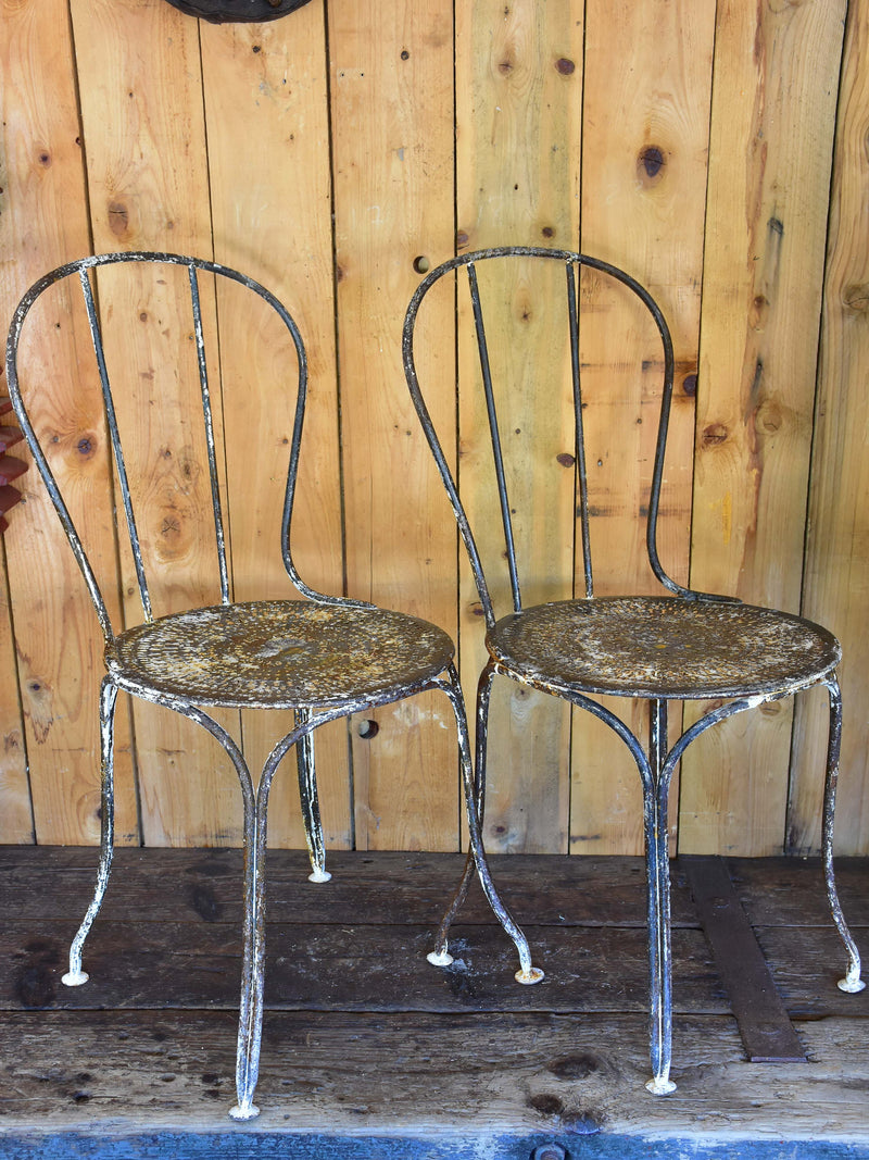Pair of antique French garden chairs