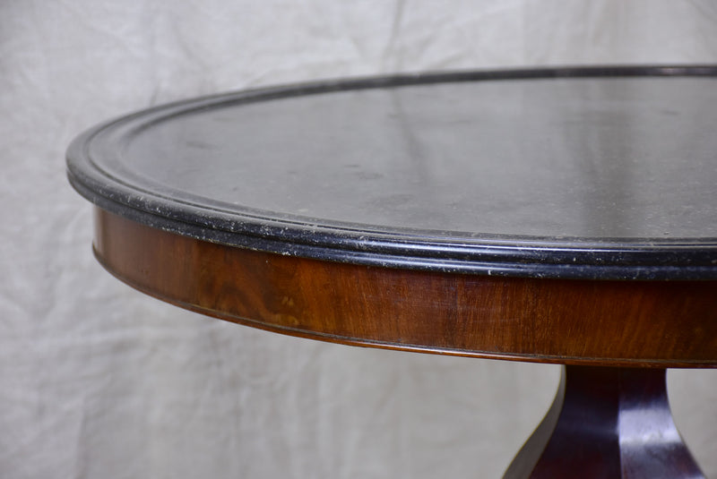 19th Century black marble top entry table with claw feet