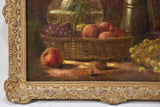 19th century still life with grapes & a bouquet of dahlias 19¾" x  23¼"