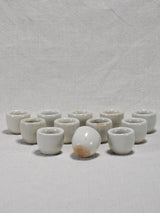 Collection of ten vintage snail pots from Burgundy - white 1¼"