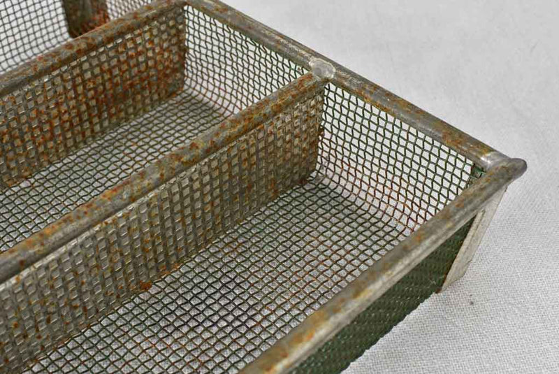 3 wire mesh cutlery trays from the 1950s. 13½"