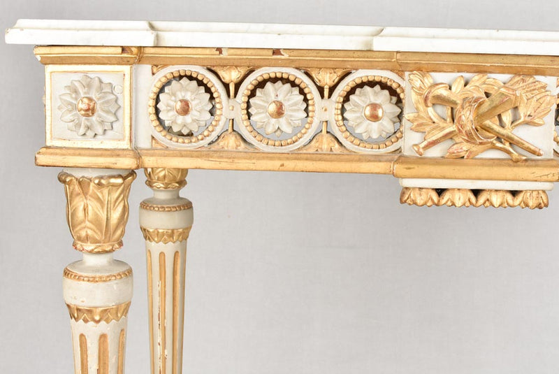 Rosettes decorated Louis XVI console table