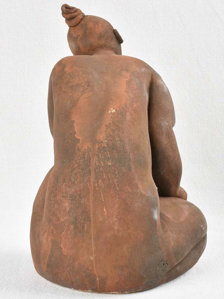 1950s clay sculpture of a lady 11¾"