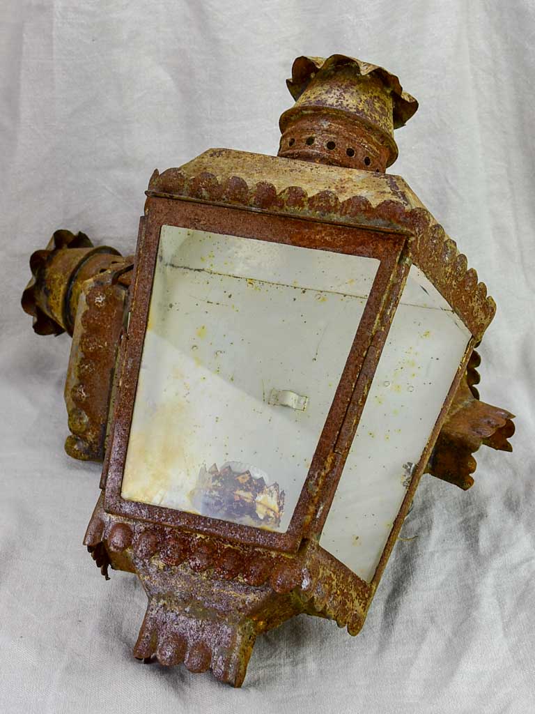 Pair of antique French wall lanterns 20"