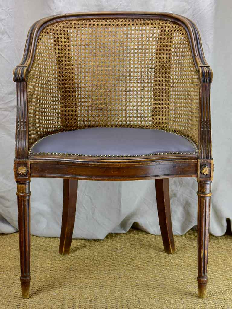 Antique Louis XVI cane desk armchair