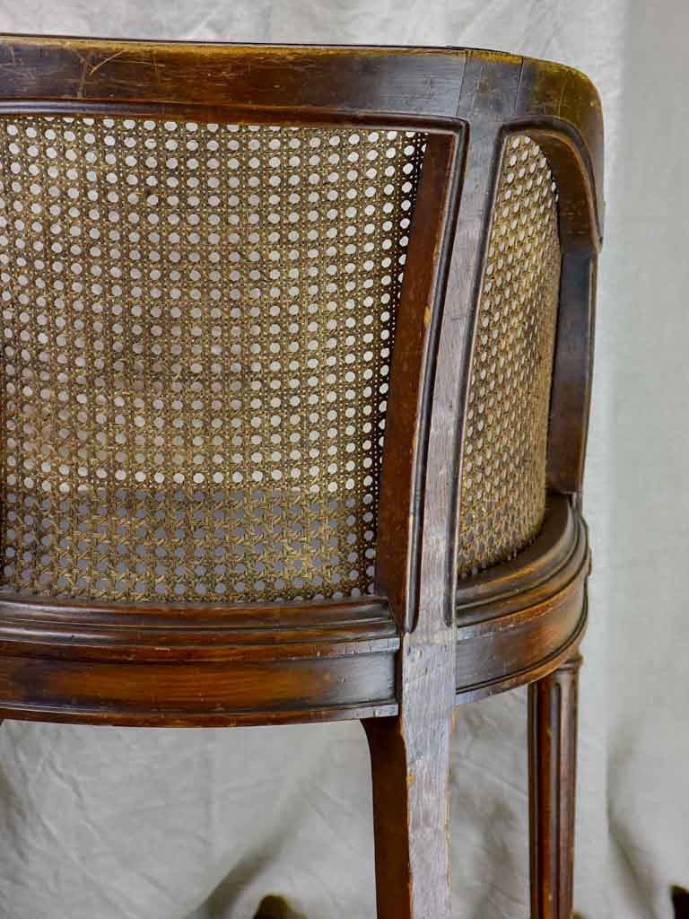 Antique Louis XVI cane desk armchair