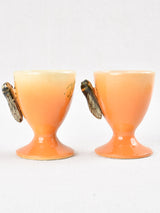 Pair of egg cups with cicadas - Sicard Vallauris 2¾"
