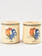 Charming vintage hand-painted rooster mugs