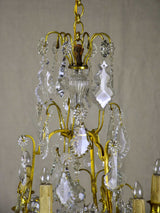 A small antique French crystal chandelier - 6 lights