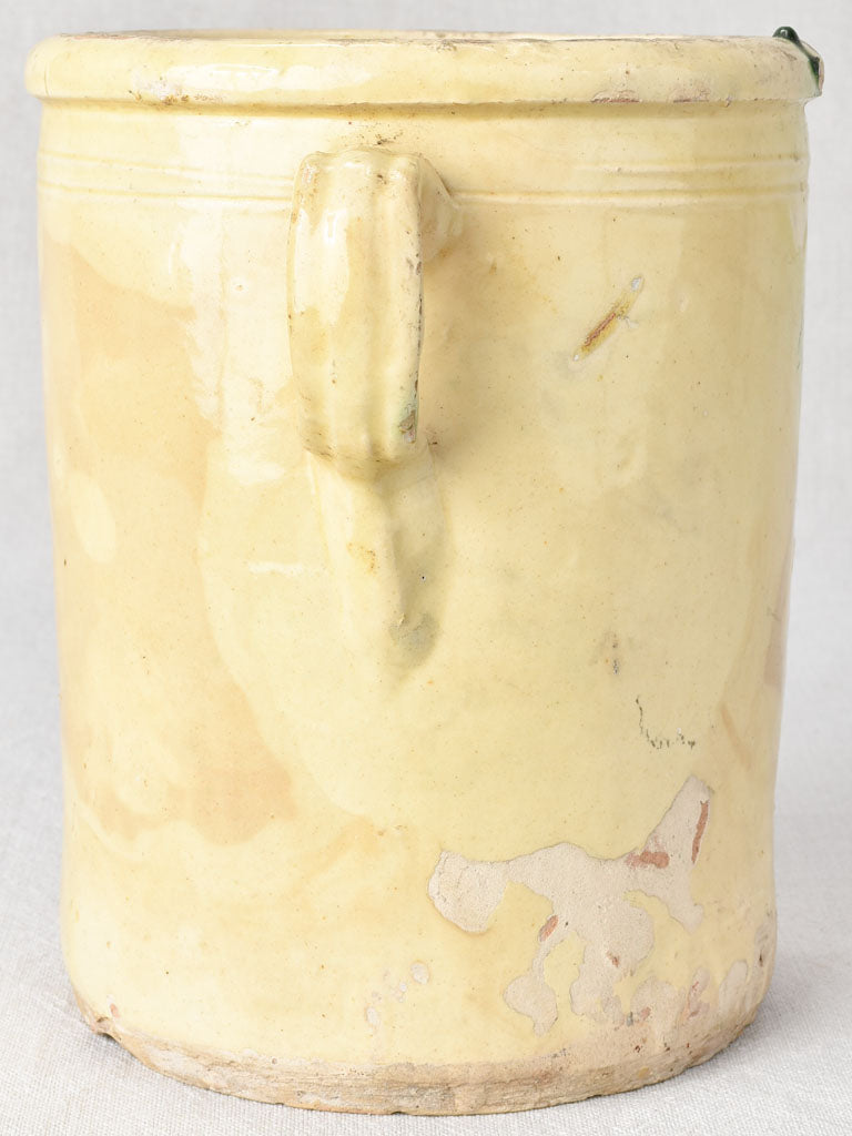 Provencal preserving pot with green glaze
