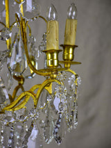 A small antique French crystal chandelier - 6 lights