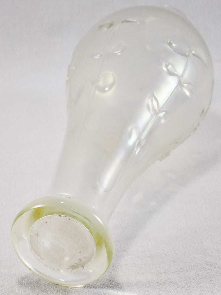 Unusual early 20th century blown glass vase with flowers 18"