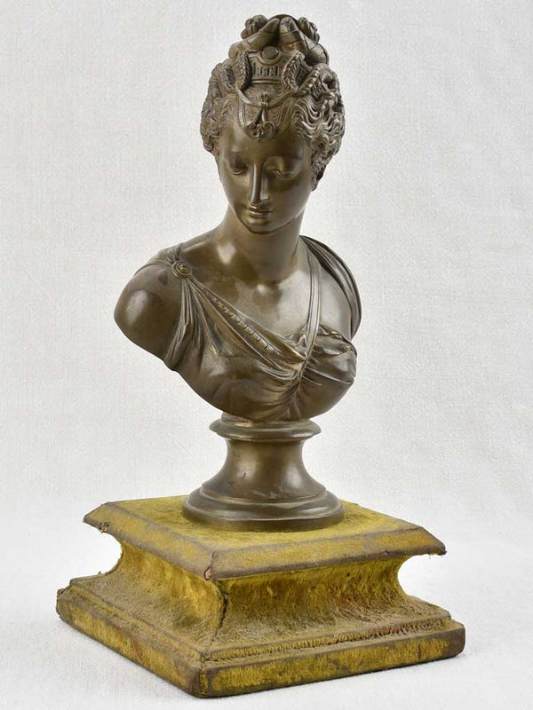 Mid 19th century bronze bust of Diane / Artemis - 11½"