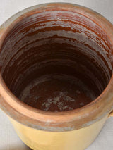 Large lidded 19th century Provencal preserving pot 13"