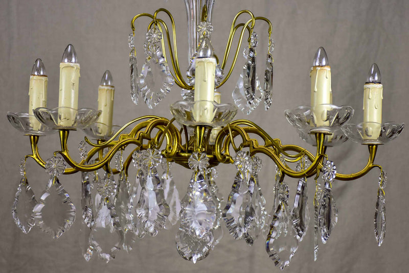 Antique French crystal chandelier - 8 lights