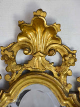 Louis XV mirror with gilt frame and beveled glass 24½" x 15"