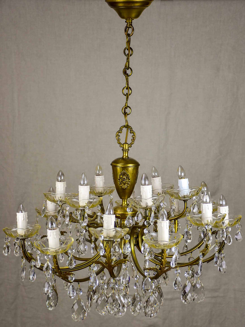 Vintage French crystal chandelier - two tiers, 18 lights