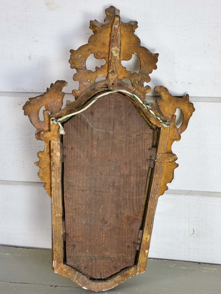 Louis XV mirror with gilt frame and beveled glass 24½" x 15"