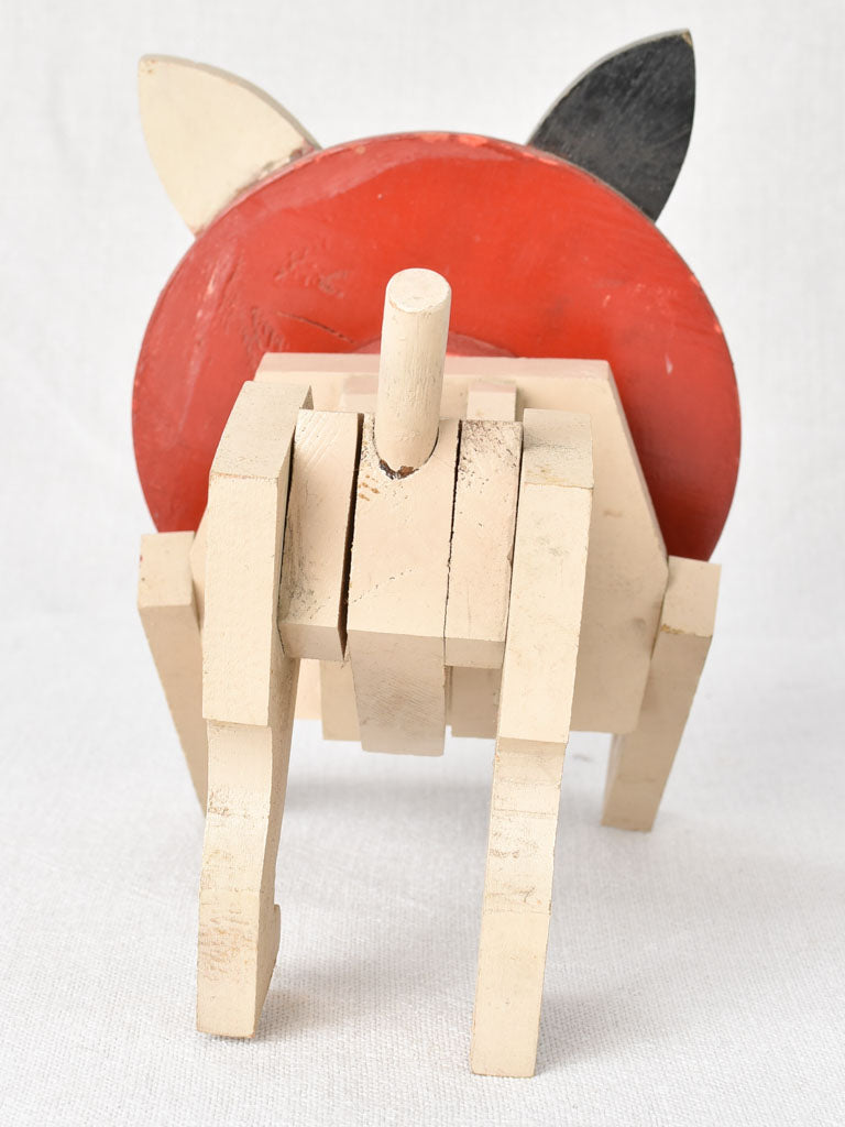 1930s wooden bulldog toy