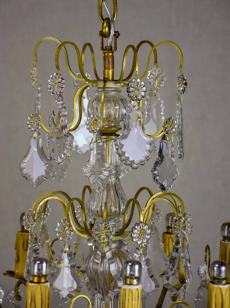 Antique French crystal chandelier - 12 lights
