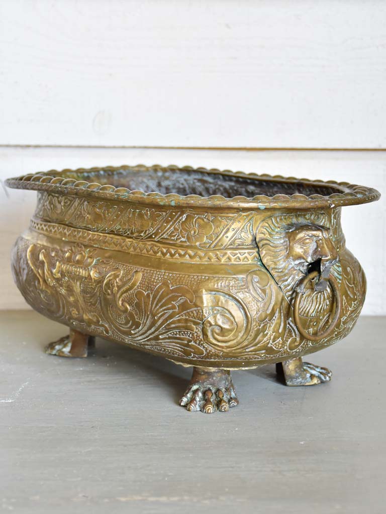 Vintage Brass Napoleon III Jardiniere