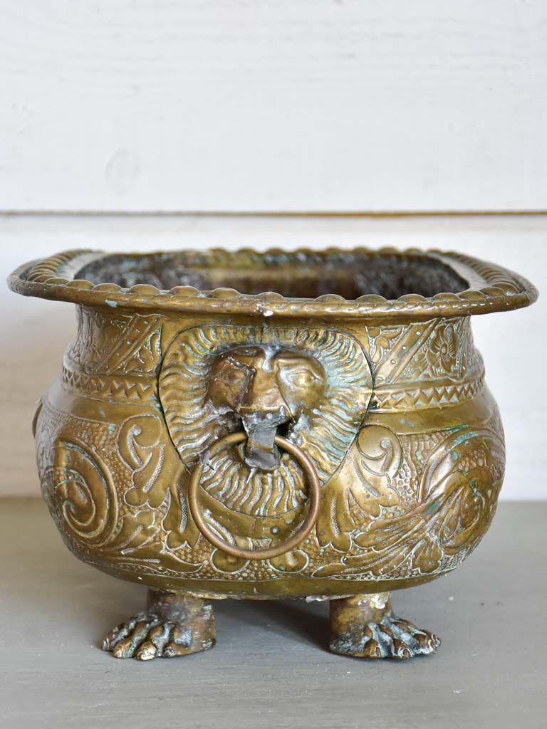 Stylish Nineteenth-Century Brass Plant Holder
