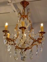 Antique French crystal chandelier - 6 lights