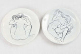 Pair of plates with figurative drawings 1978 - 8¼"