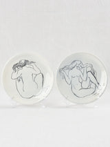 Pair of plates with figurative drawings 1978 - 8¼"