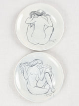 Pair of plates with figurative drawings 1978 - 8¼"