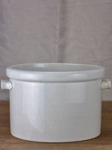 Large white antique French ironstone bowl