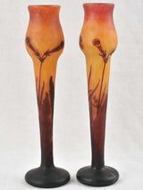 Art Nouveau acid-etched vases