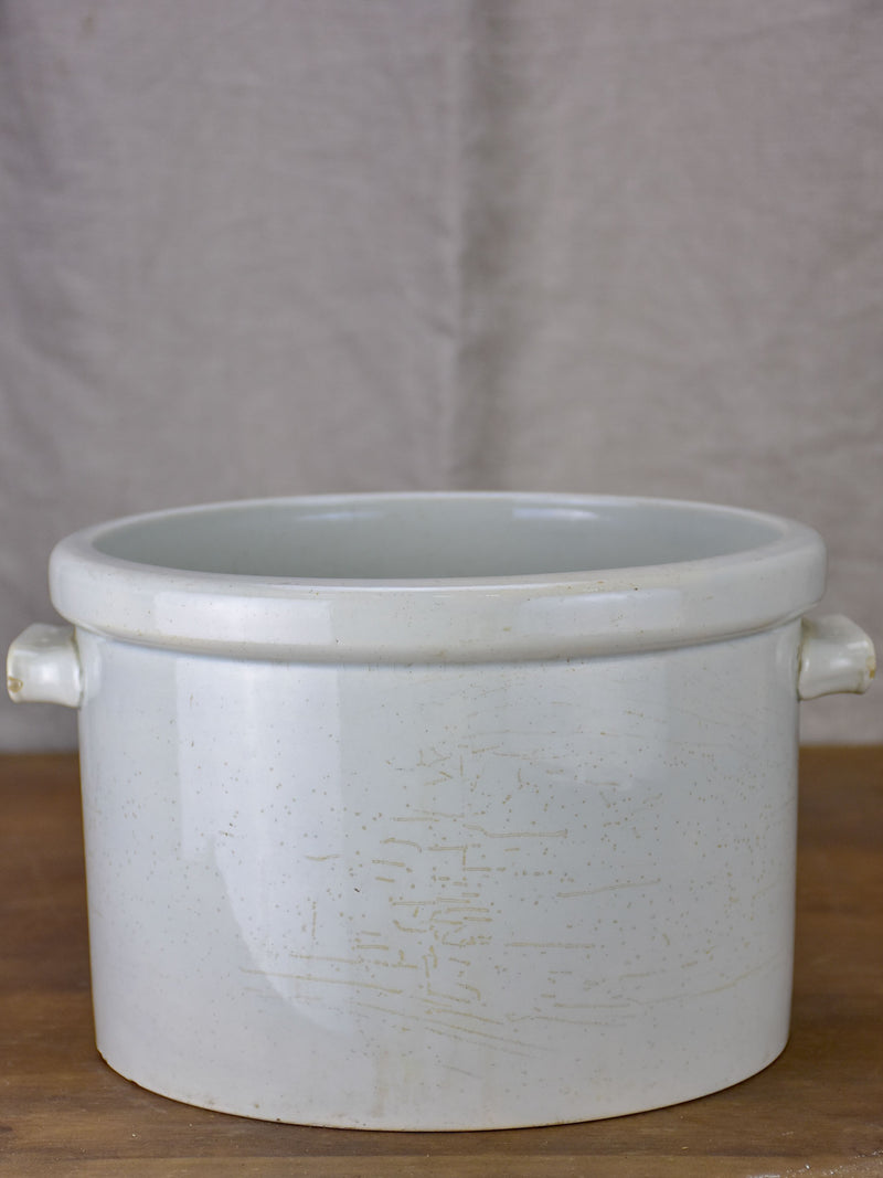 Large white antique French ironstone bowl