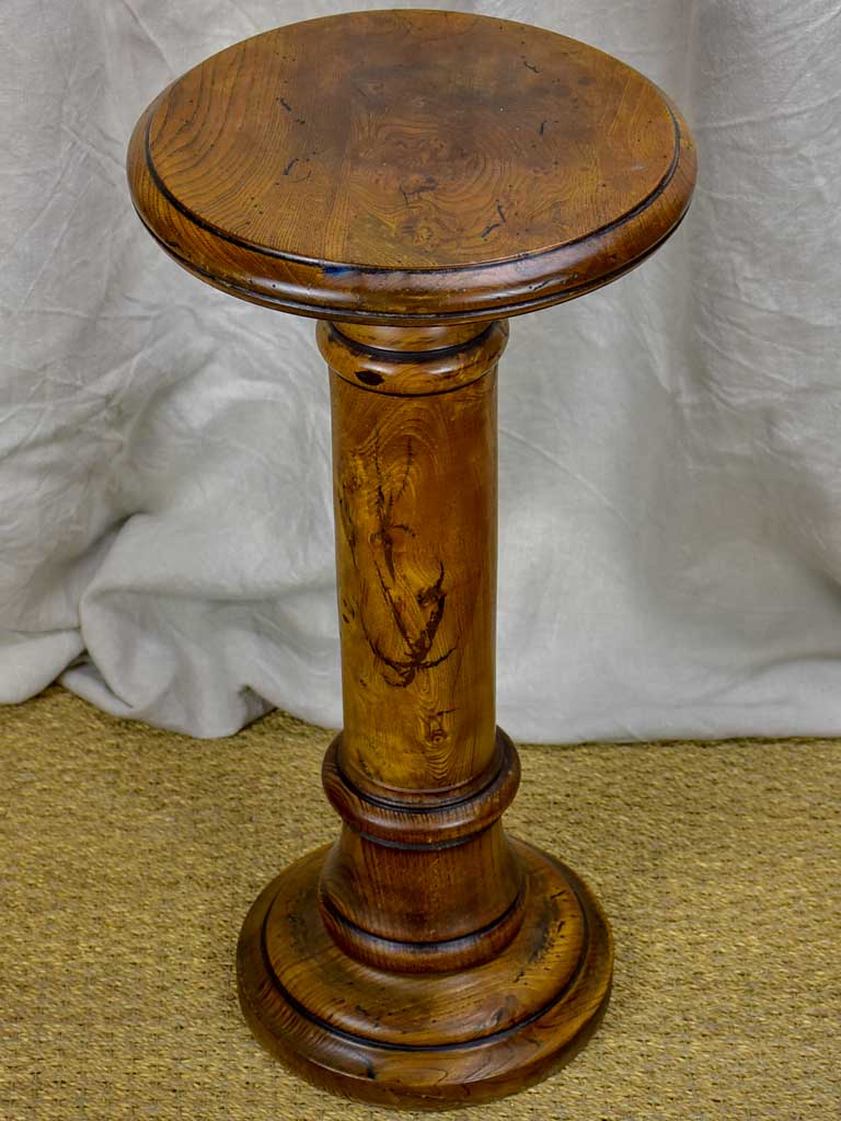 Antique French pedestal - round wooden