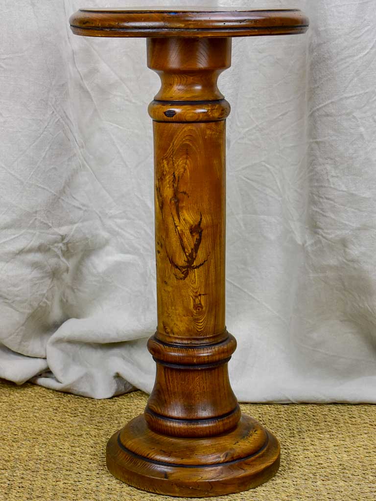 Antique French pedestal - round wooden