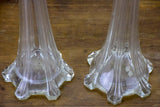 Two antique French solifleur glass vases - tall
