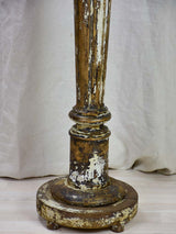 Timeworn French pedestal - twisted wooden column 43"