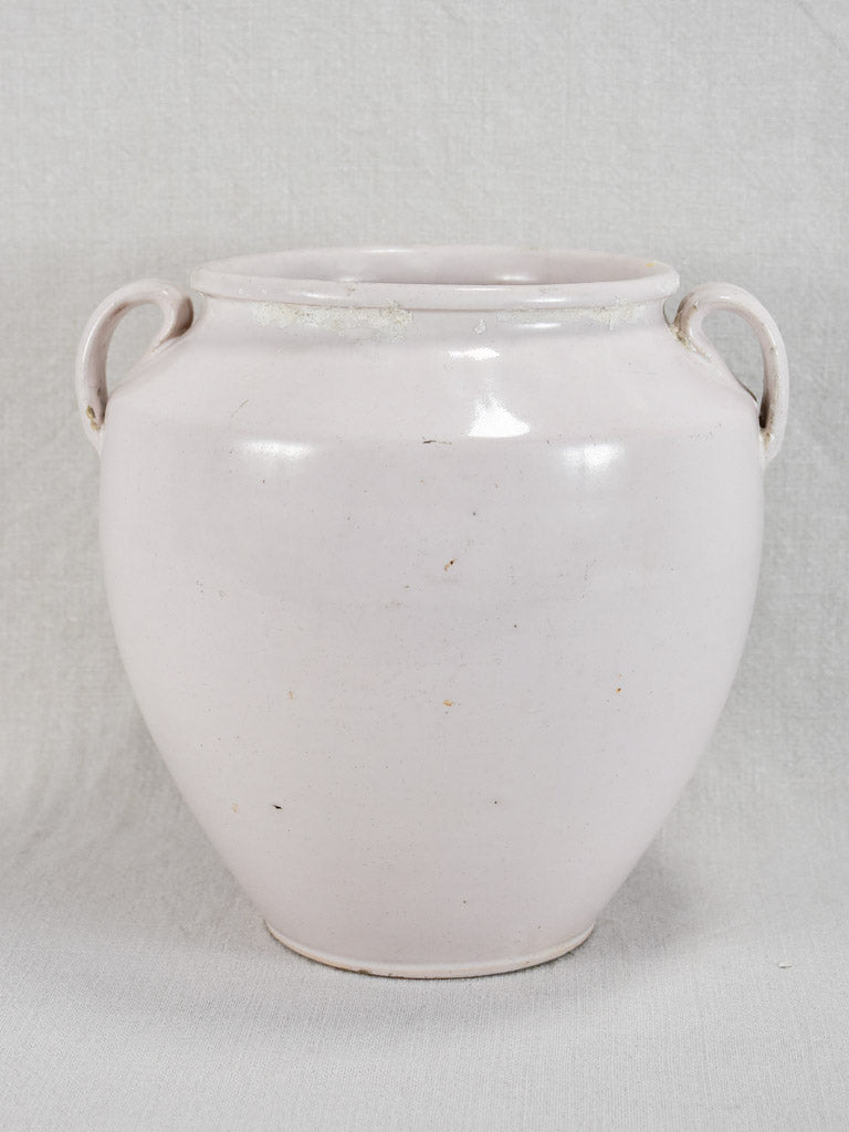Antique French confit pot with white glaze - Martres Tolosane 9¾"