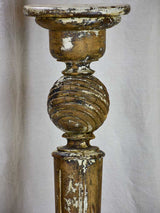 Timeworn French pedestal - twisted wooden column 43"