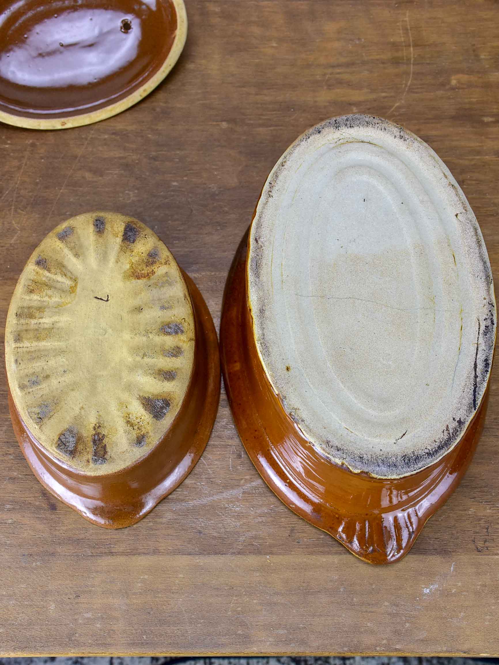 Two late 19th Century French tureens with brown glaze