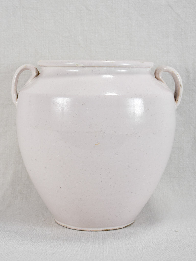 Antique French confit pot with white glaze - Martres Tolosane 9¾"