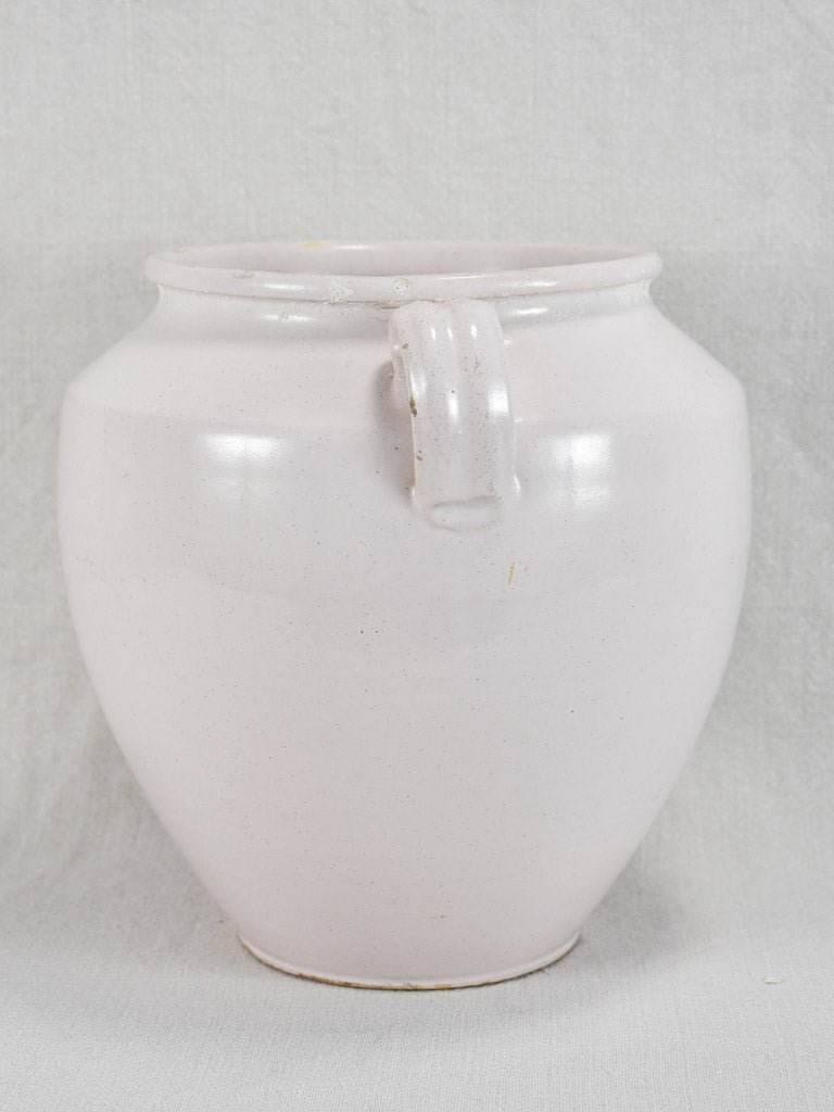 Antique French confit pot with white glaze - Martres Tolosane 9¾"