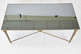 Mid century glass and brass coffee table with twisted tapered legs 39½" x  19¼"